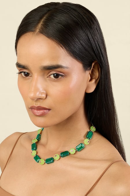ISHARYA Verdant Bloom Statement Necklace 