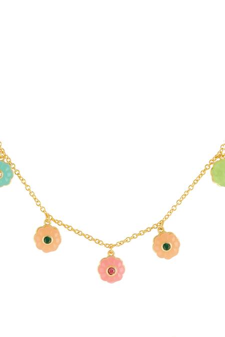 Isharya_Multi Color Whimsical Garden Charm Necklace_Online_at_Aza_Fashions