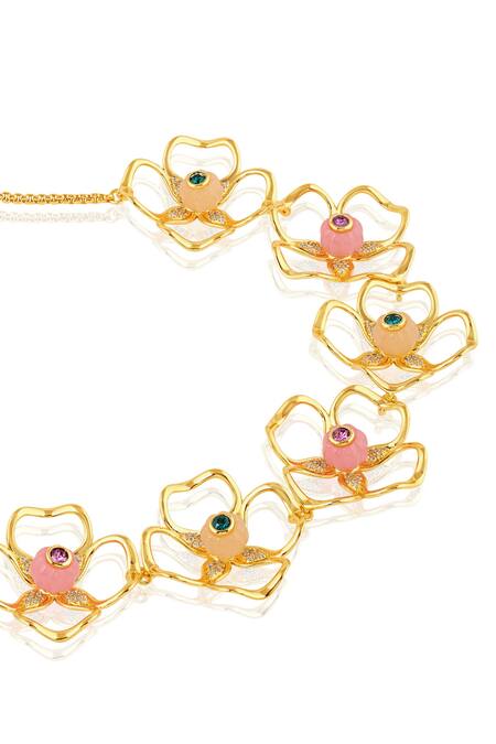 Buy_Isharya_Multi Color Garden Bloom Choker Necklace_Online_at_Aza_Fashions