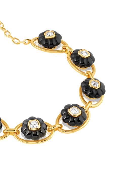 Buy Isharya Black Midnight Garden Collar Necklace Online at Aza Fashions Buy_Isharya_Black Midnight Garden Collar Necklace _Online_at_Aza_Fashions