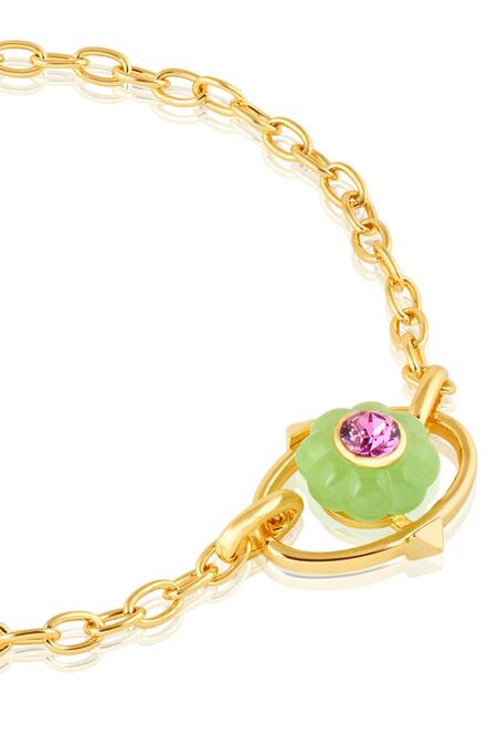 Buy Isharya Green Enchanted Blossom Pendant Necklace Online at Aza Fashions Buy_Isharya_Green Enchanted Blossom Pendant Necklace _Online_at_Aza_Fashions