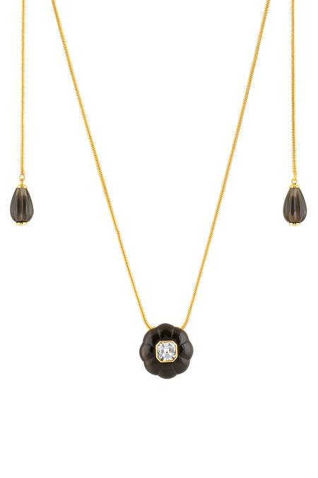 Isharya Black Noir Garden Statement Necklace Online at Aza Fashions Isharya_Black Noir Garden Statement Necklace _Online_at_Aza_Fashions