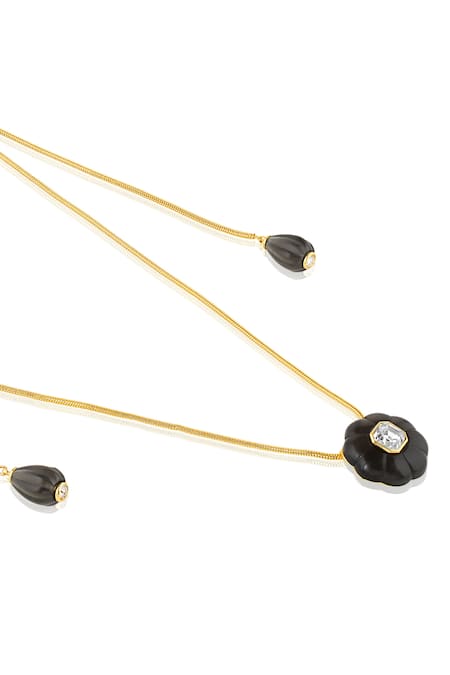 Buy Isharya Black Noir Garden Statement Necklace Online at Aza Fashions Buy_Isharya_Black Noir Garden Statement Necklace _Online_at_Aza_Fashions