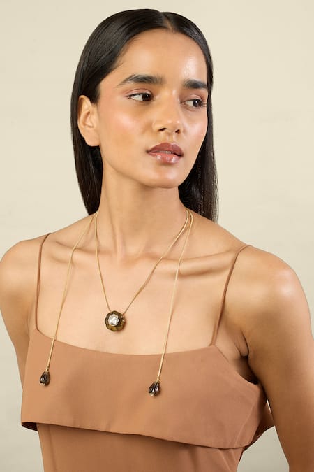 ISHARYA Noir Garden Statement Necklace 