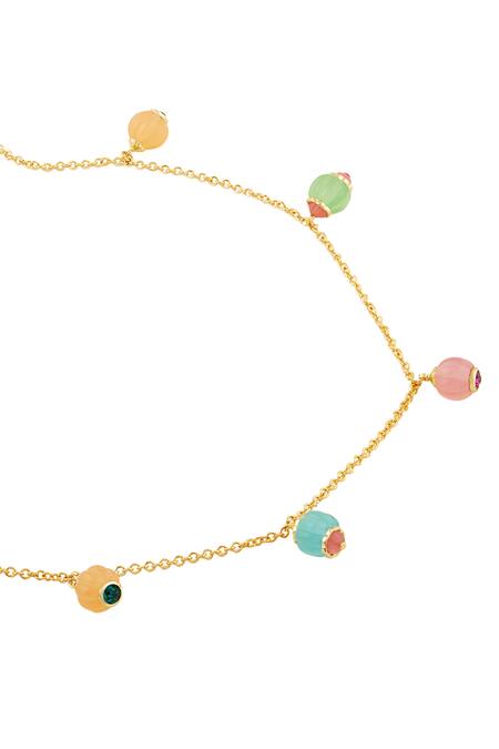 Isharya Multi Color Whimsical Garden Long Necklace Online at Aza Fashions Isharya_Multi Color Whimsical Garden Long Necklace _Online_at_Aza_Fashions