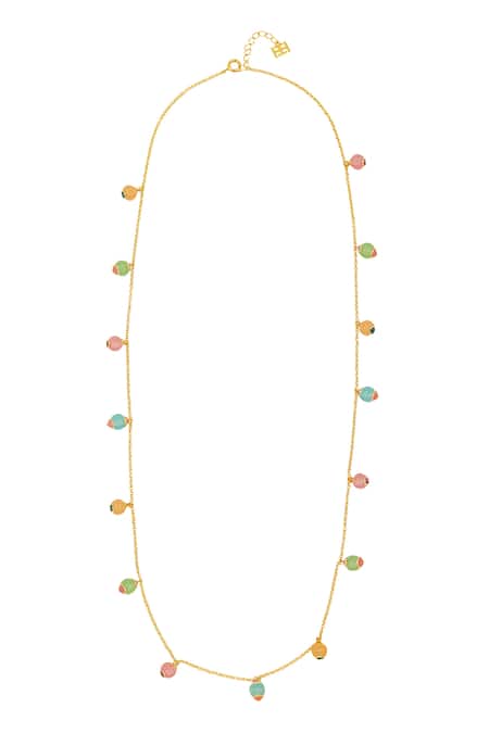 Shop Isharya Multi Color Whimsical Garden Long Necklace at Aza Fashions Shop_Isharya_Multi Color Whimsical Garden Long Necklace _at_Aza_Fashions
