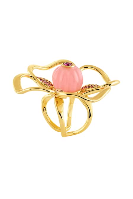 Isharya Gold Plated Rosé Fleur 18k Ring Online at Aza Fashions Isharya_Gold Plated Rosé Fleur 18k Ring _Online_at_Aza_Fashions