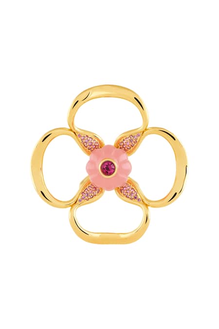 Buy Isharya Gold Plated Rosé Fleur 18k Ring Online at Aza Fashions Buy_Isharya_Gold Plated Rosé Fleur 18k Ring _Online_at_Aza_Fashions