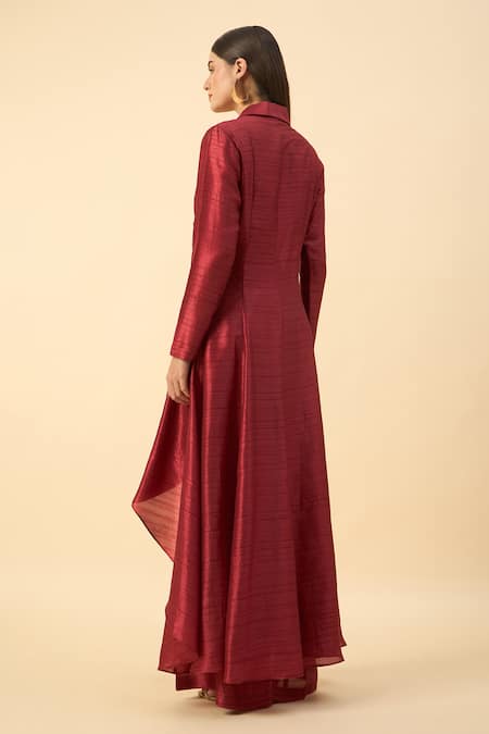 Aakaar Crimson Red Tunic & Palazzo Set 