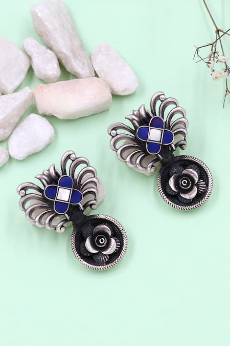 Sangeeta Boochra Handcrafted Silver Earrings 