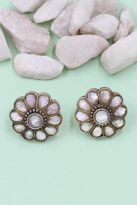 Sangeeta Boochra Silver Handcrafted Stud Earrings 