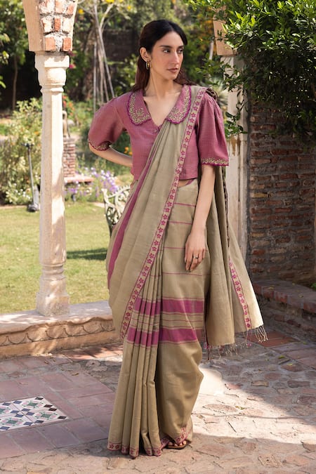 Surmaye Drifting Bloom Jamdani Saree 