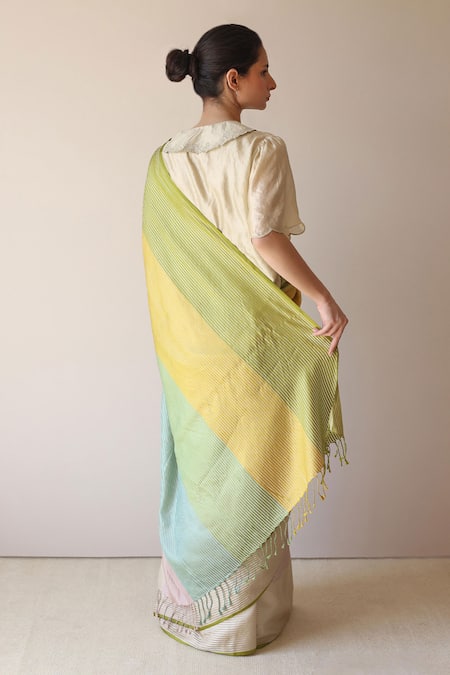 Surmaye Dawn-to-Dusk Striped Saree 