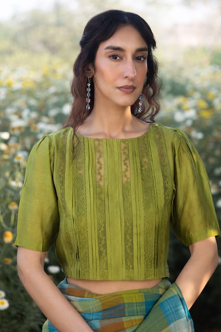 Surmaye Whispering Ivy Green Blouse 