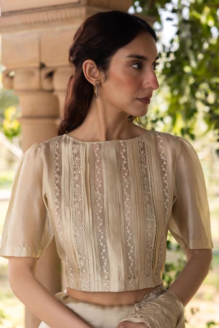 Surmaye Whispering Ivy Light Beige Blouse 