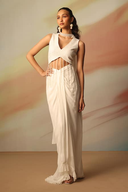 Vanshika Agarwal Label Designer Pearl Skirt Set 
