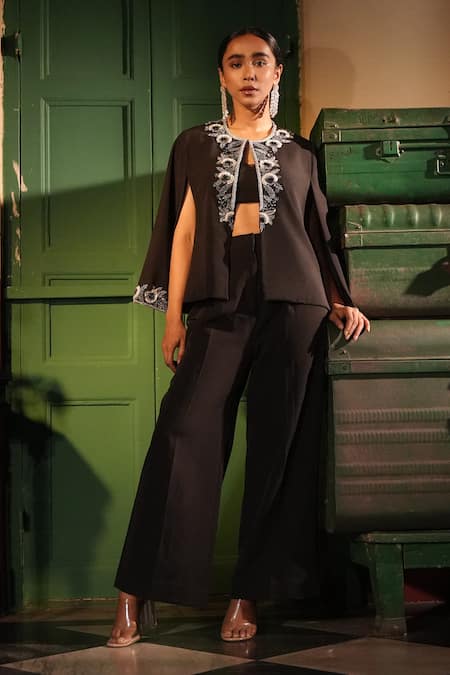 Midushi Bajoria Designer Black Pant Set  