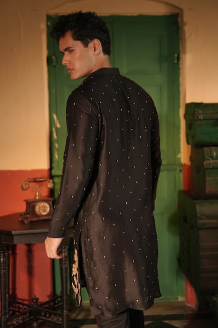 Midushi Bajoria Black Embroidered Kurta Set 