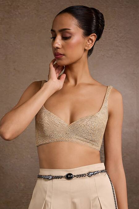 Shop_Tarun Tahiliani_Black Beads, Chains Midnight Onyx Belt _Online_at_Aza_Fashions