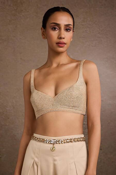 Buy_Tarun Tahiliani_Silver Crystals Jewel Belt _Online_at_Aza_Fashions