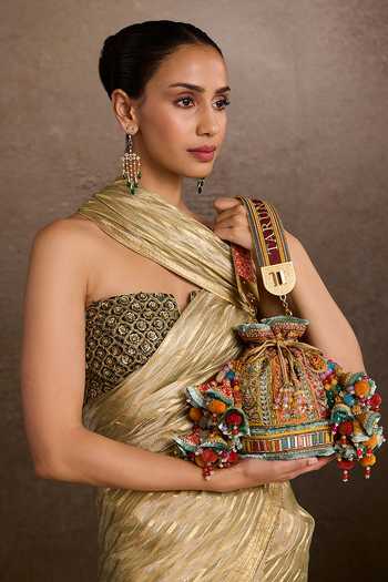 Buy Tarun Tahiliani Multicolor Beads, Embroidery Potli Handbag Online at Aza Fashions Buy_Tarun Tahiliani_Multicolor Beads, Embroidery Potli Handbag _Online_at_Aza_Fashions