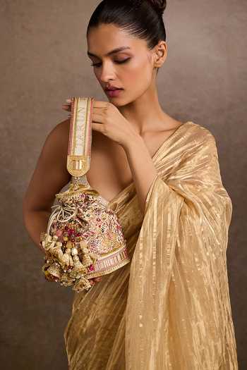 Buy Tarun Tahiliani Ivory Stones, Beads Ivory-multi Embellished Potli Bag Online at Aza Fashions Buy_Tarun Tahiliani_Ivory Stones, Beads Ivory-multi Embellished Potli Bag _Online_at_Aza_Fashions