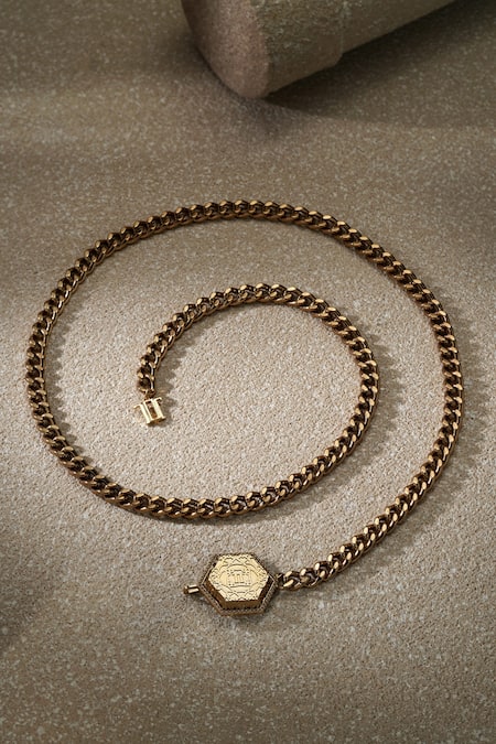 Tarun Tahiliani Gold Chains Antique Belt 