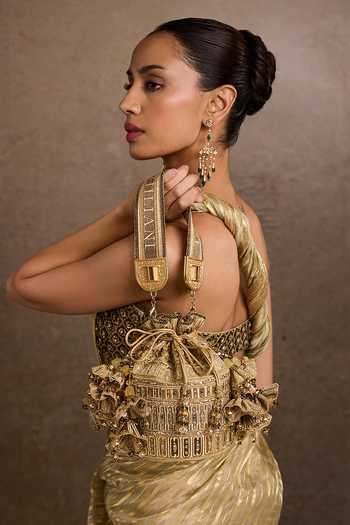 Tarun Tahiliani Grey-Multi Potli Handbag 