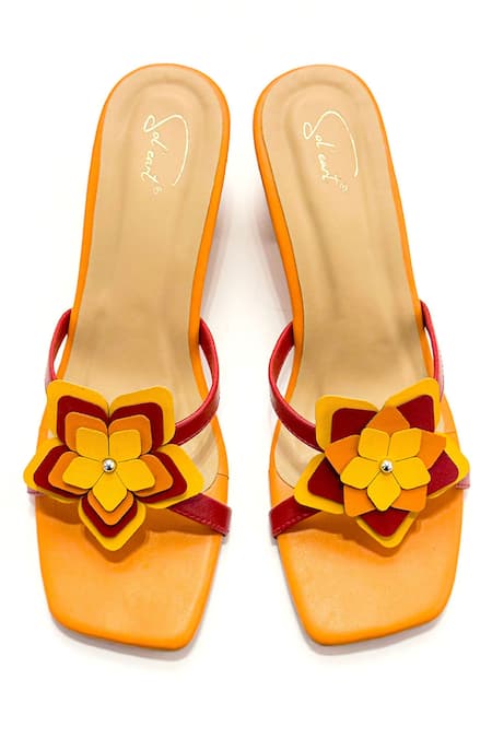 Soleart KATE Orange Floral Heels 