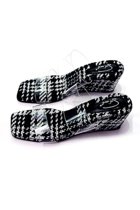 Soleart_Black Beads Glinda Designer Heels _Online_at_Aza_Fashions