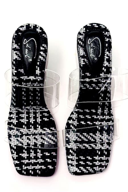 Soleart Glinda Black Designer Heels 