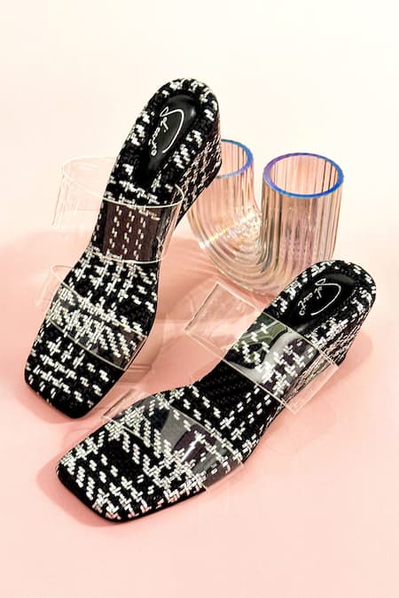 Soleart Glinda Black Designer Heels 