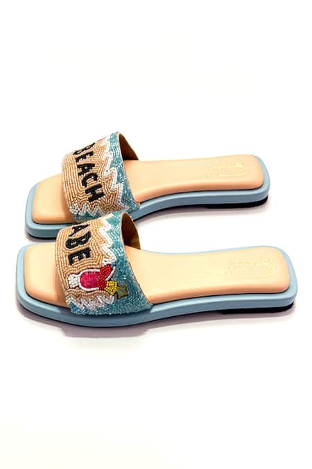 Buy_Soleart_Multi Color Beads Multicolor Beach Babe Flats _Online_at_Aza_Fashions