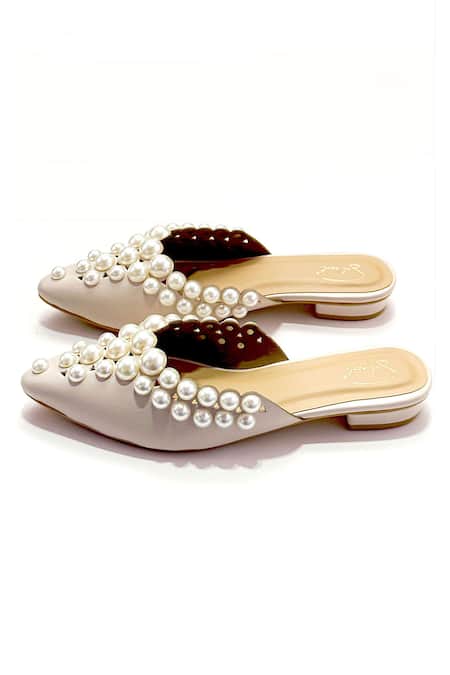 Soleart_Pink Pearls Designer Embellished Heels _Online_at_Aza_Fashions