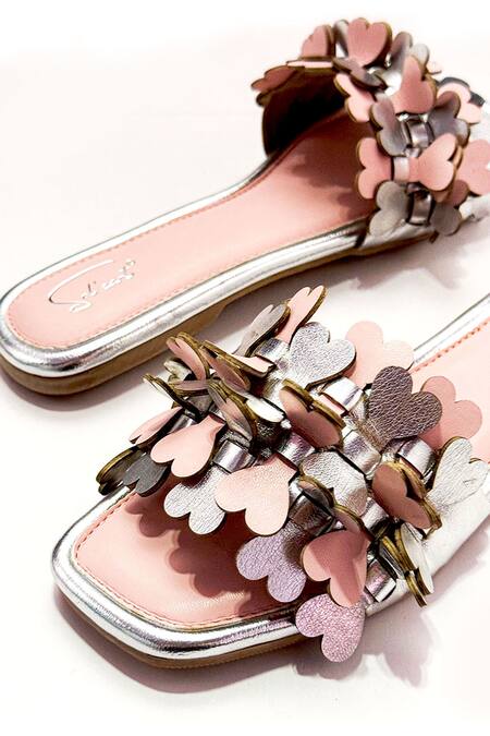 Buy_Soleart_Pink Heart Embellished Designer Flats _Online_at_Aza_Fashions