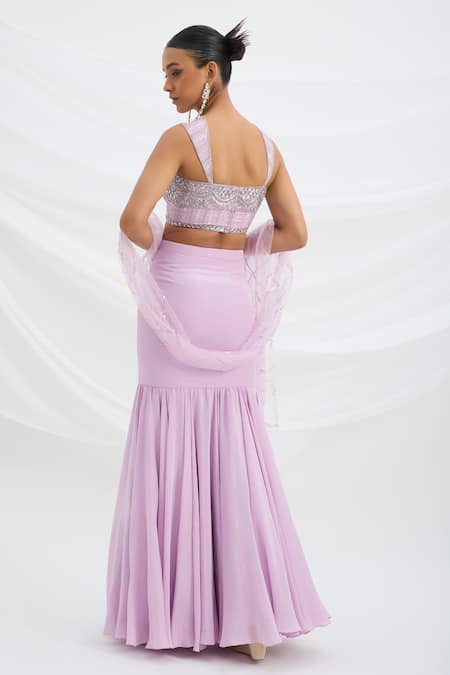 Mirroir Lilac Purple Designer Lehenga Saree 