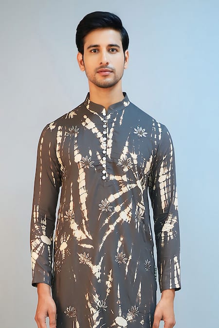 Buy Ritambh By Rishi & Sachin Gray Silk, Modal Dark Grey Designer Kurta Set Online at Aza Fashions Buy_Ritambh By Rishi & Sachin_Gray Silk, Modal Dark Grey Designer Kurta Set _Online_at_Aza_Fashions