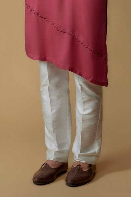 Ritambh By Rishi & Sachin_Pink Silk Bundi And Kurta Set _Online_at_Aza_Fashions