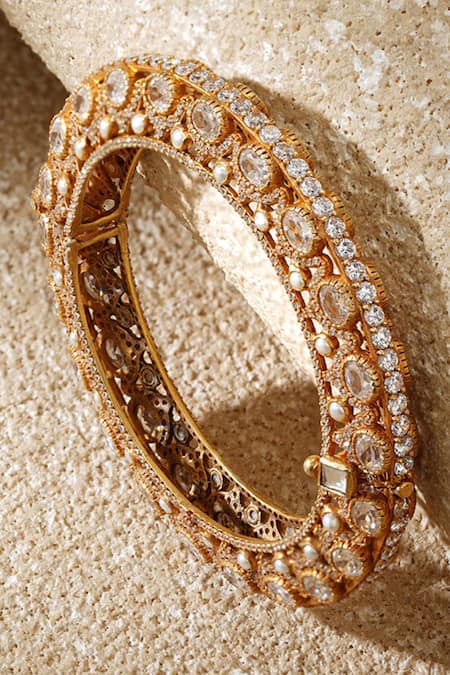 Tarun Tahiliani Silver Pacheli Bangle 
