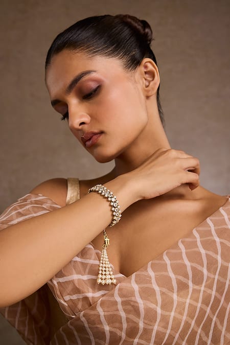 Tarun Tahiliani Zircon Silver Bangle 