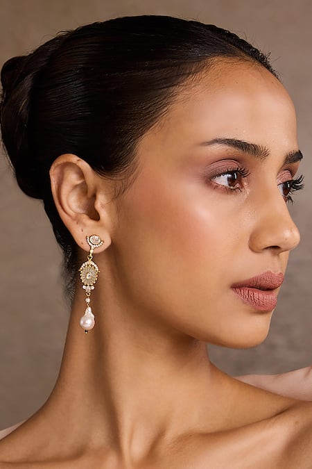 Tarun Tahiliani Melon Silver Danglers 