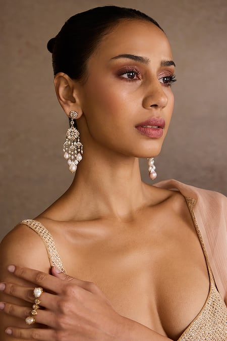 Tarun Tahiliani Pearl Embellished Earrings 