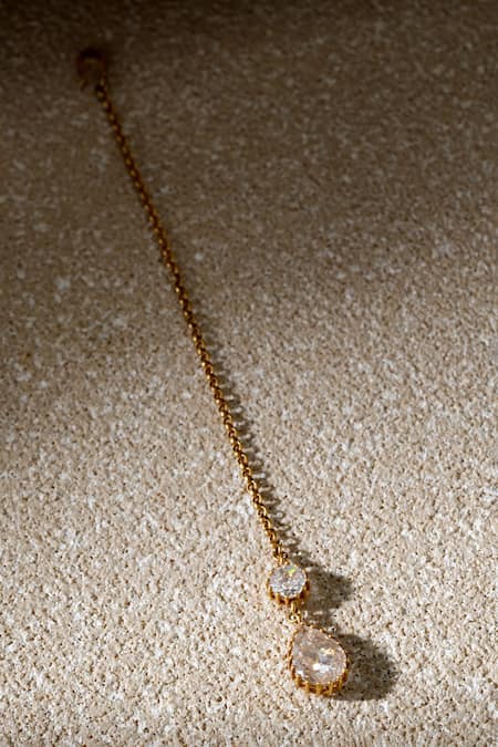 Tarun Tahiliani Pear Silver Maangtikka 