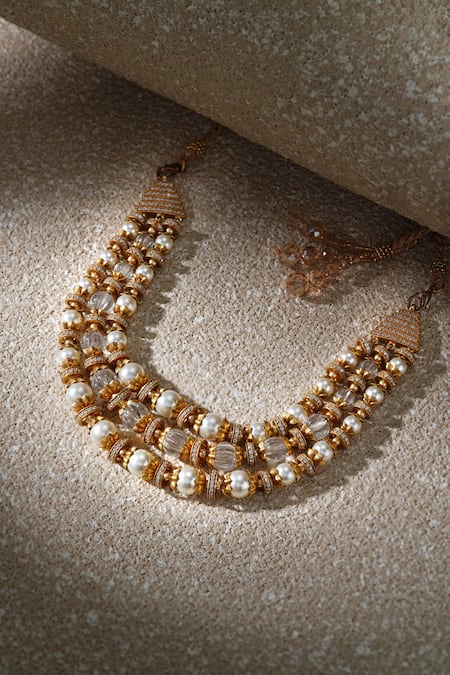 Tarun Tahiliani Multi Layered Gold Necklace 