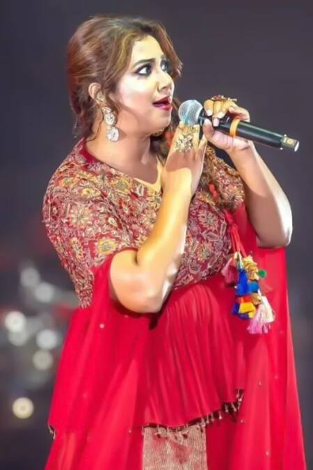 Shreeka Red Georgette, Silk, Chanderi Sequins, Floral Applique Peplum Kurta With Sharara at Aza Fashions Shreeka_Red Georgette, Silk, Chanderi Sequins, Floral Applique Peplum Kurta With Sharara _at_Aza_Fashions