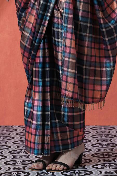 Naintara Bajaj_Multi Color Printed Pre-draped Saree Set _at_Aza_Fashions