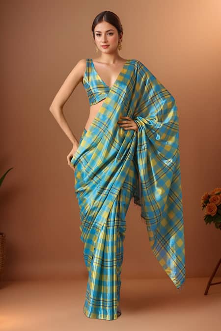 Samyukta Singhania Printed Pre-Draped Saree & Blouse Set 
