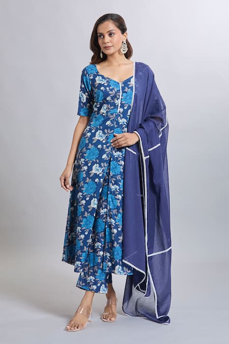 Samyukta Singhania Printed Cotton Flare Kurta Set 