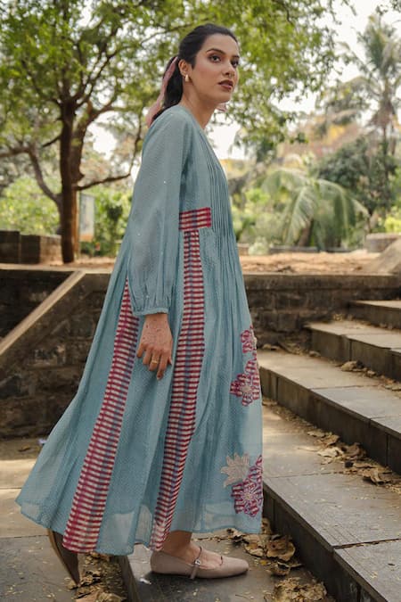 Pants And Pajamas Chanderi Embroidered Long Kurta 