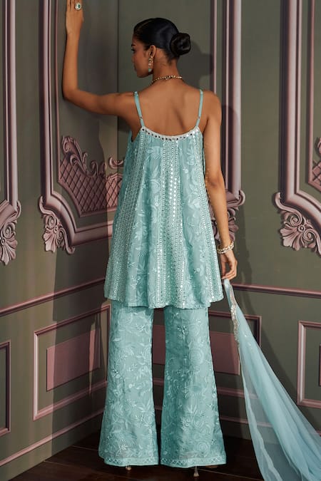 Mustard Moon By Neyha And Vrinda Freshwater Blue Kurta Set 